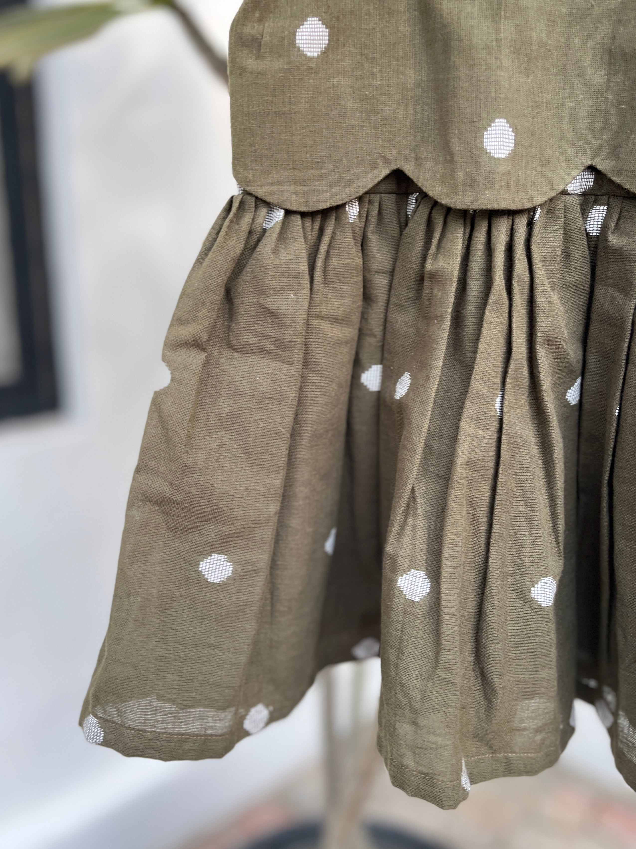 Olive Polka Dress